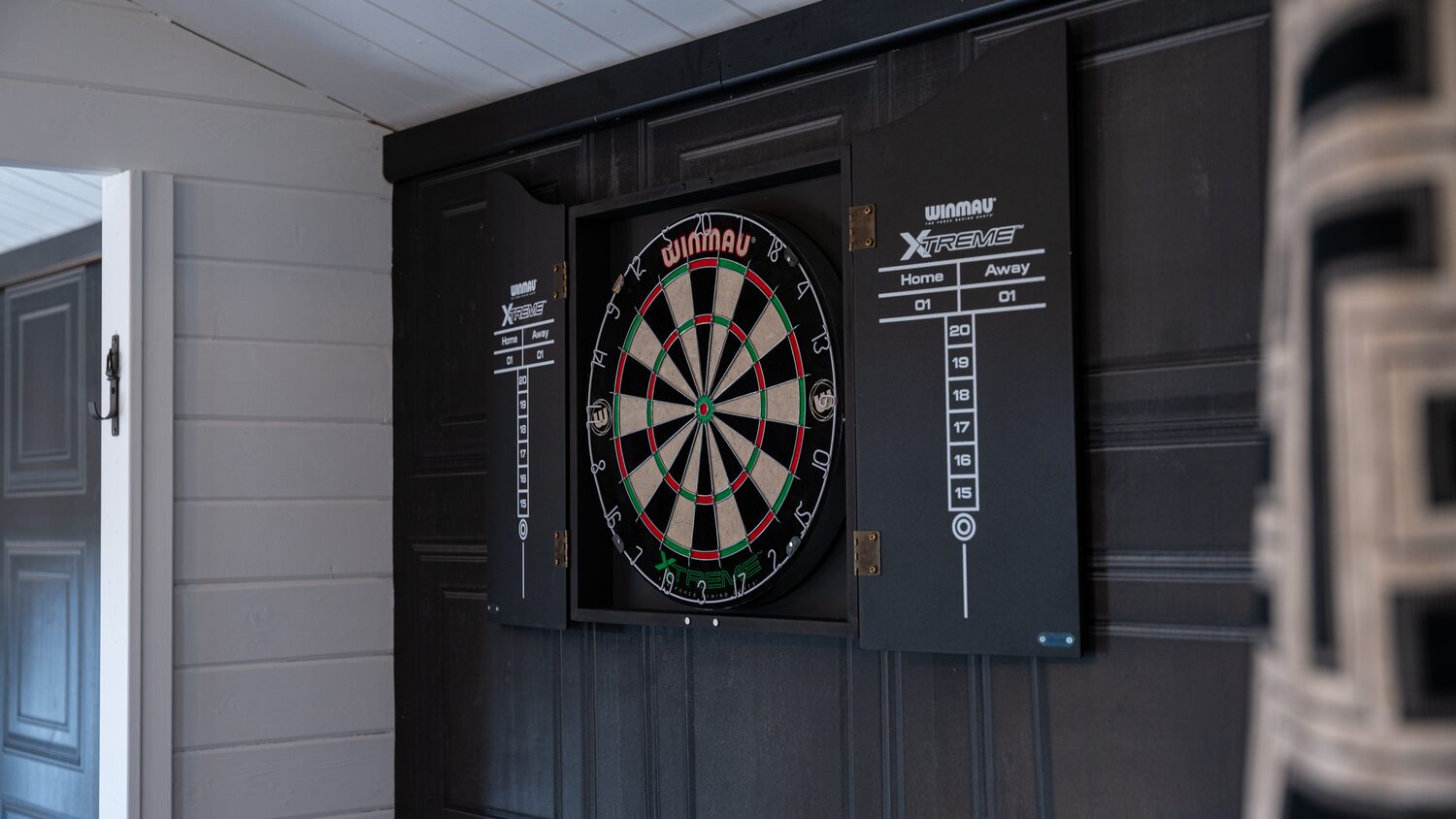 The dartboard in The Hyde Out groom's suite