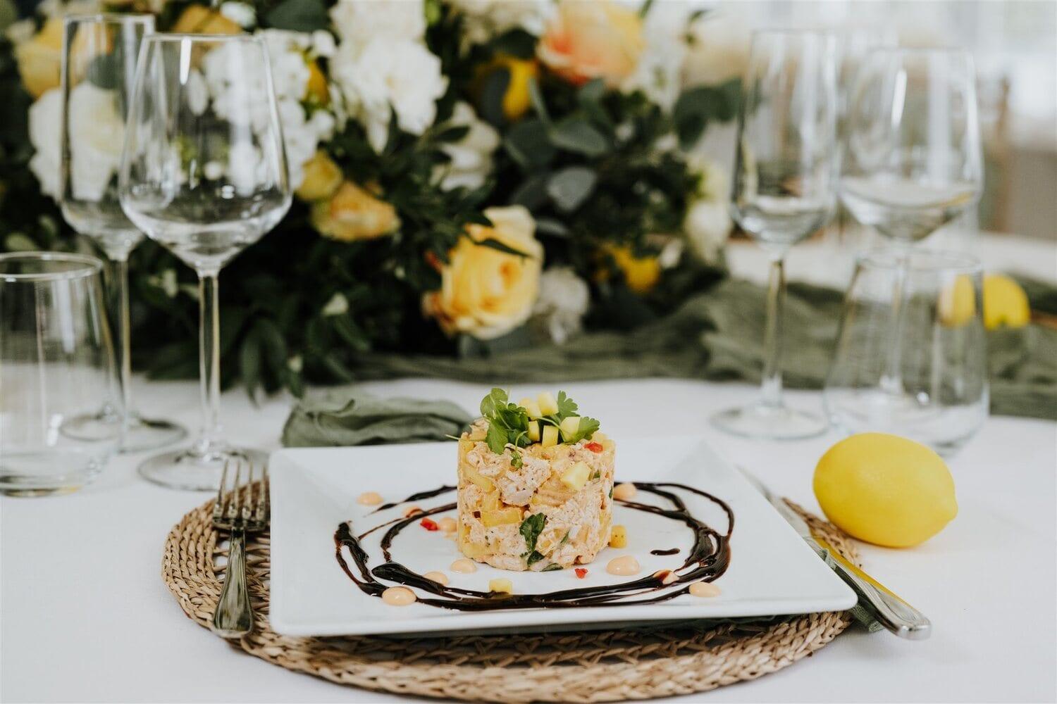A plated course from the kitchen at The BarnYard