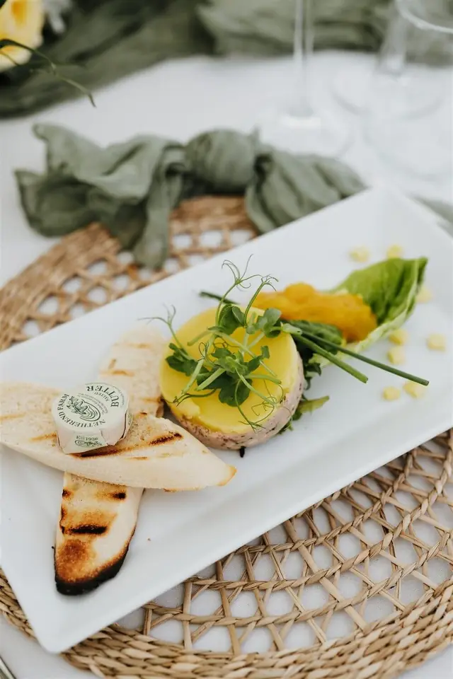 A vegetarian main course at the wedding breakfast