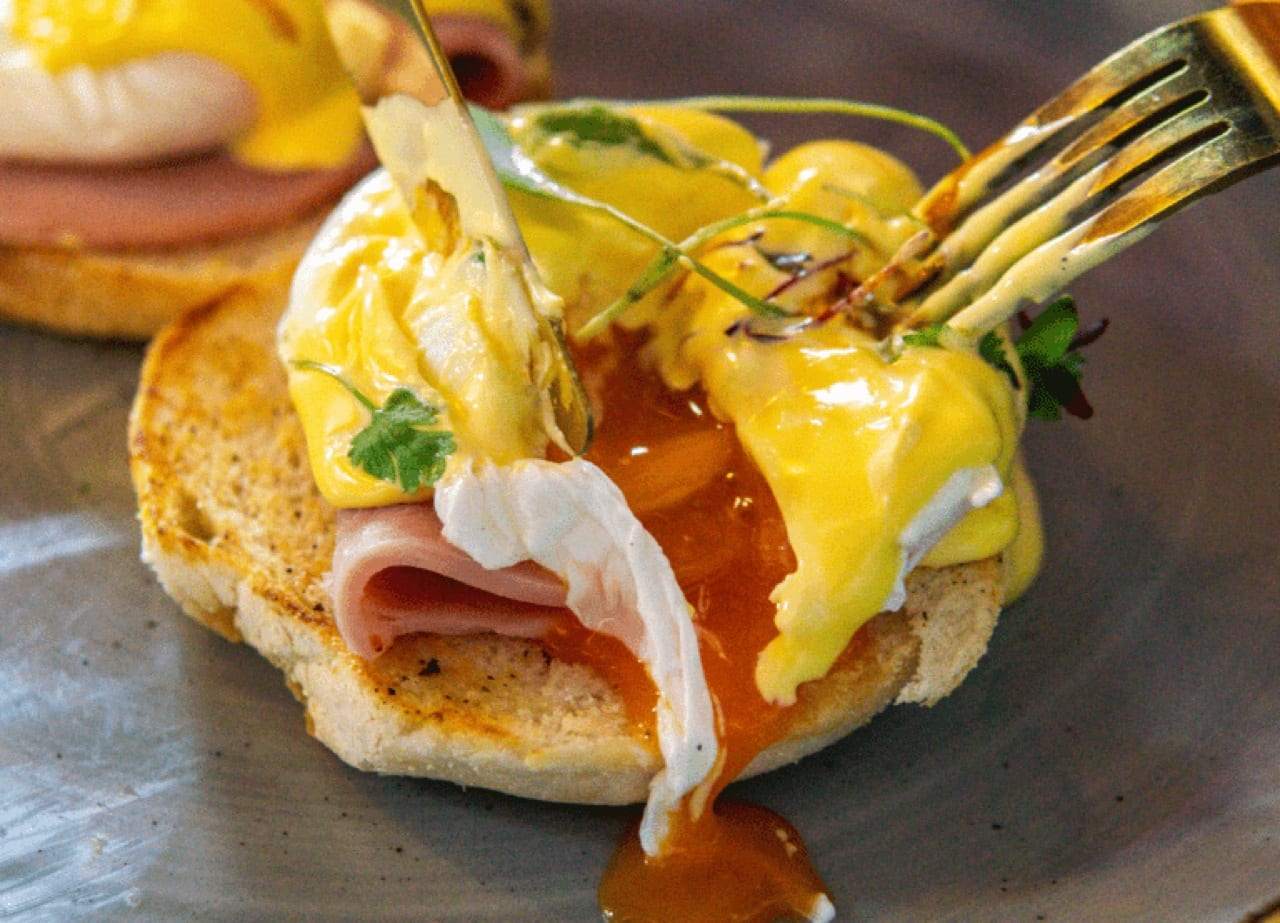 Eggs Benedict breakfast at The BarnYard restaurant