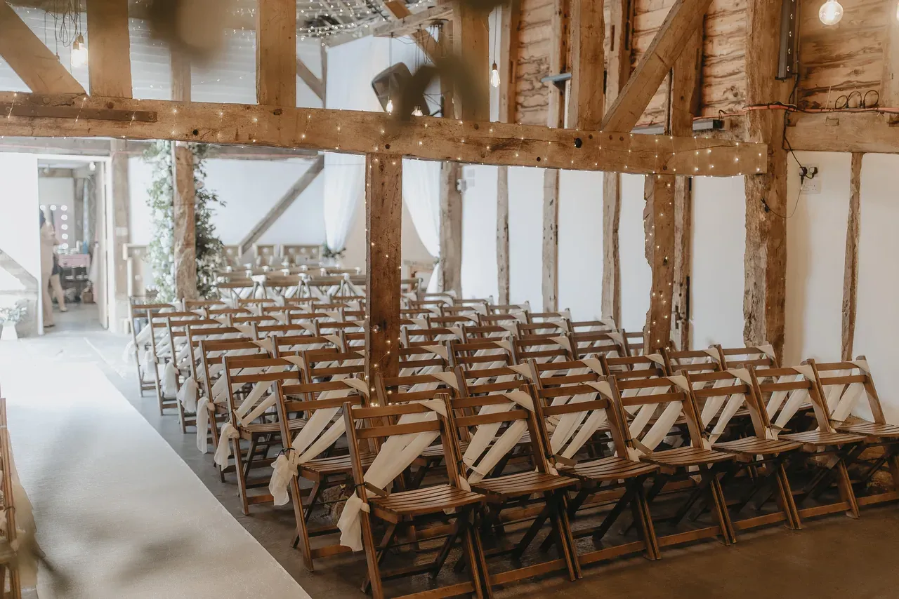 Inside the Apple Barn, ceremony at The BarnYard
